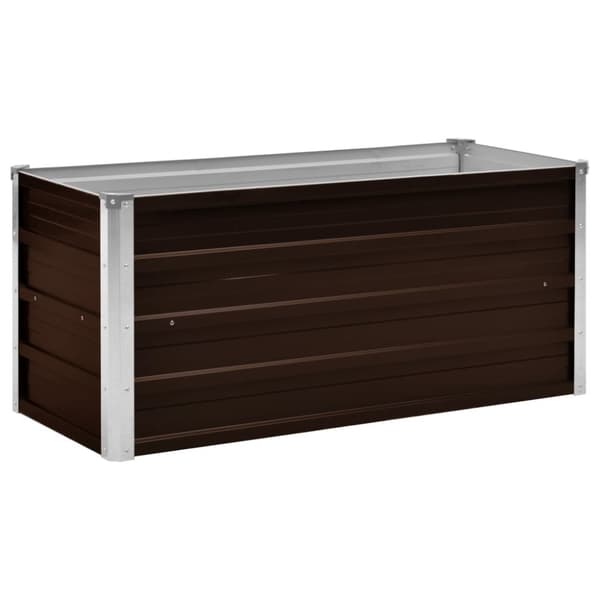 vidaXL hævet plantekasse 100x40x45 cm galvaniseret stål brun -  Plantekrukker