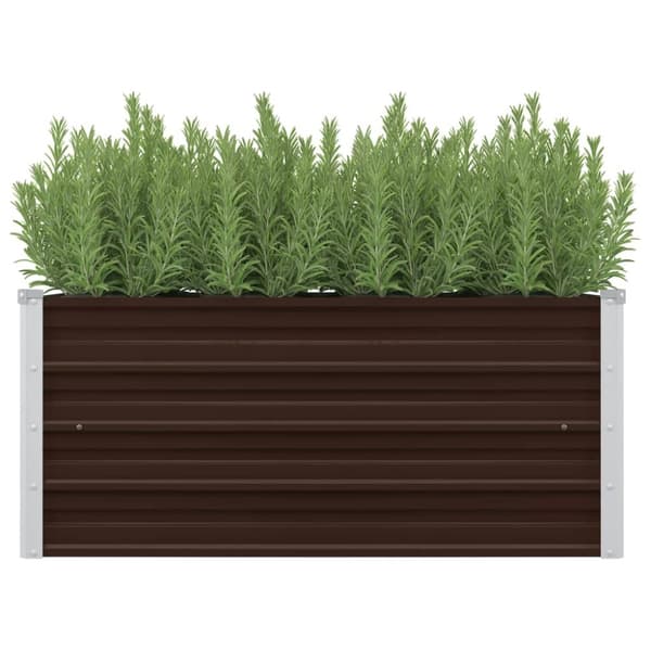vidaXL hævet plantekasse 100x40x45 cm galvaniseret stål brun -  Plantekrukker