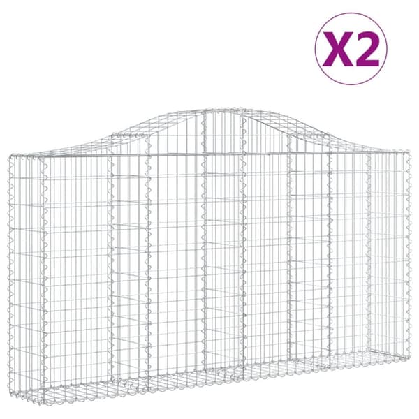 vidaXL Kaarevat kivikorit 2 kpl 200x30x100/120 cm galvanoitu rauta -  Kukkaruukut & istutuslaatikot