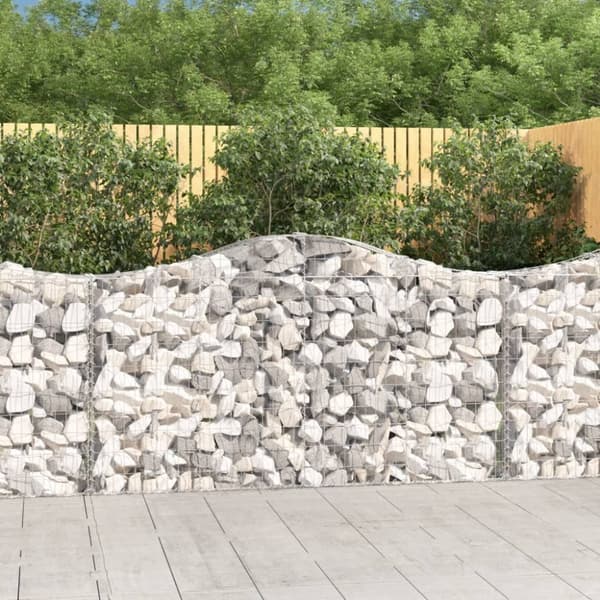 vidaXL buede gabionkurve 2 stk. 200x30x100/120 cm galvaniseret jern -  Plantekrukker