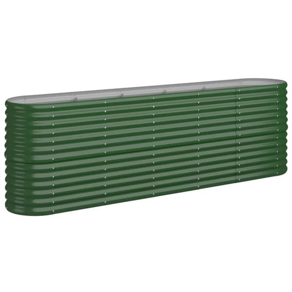 vidaXL plantekasse 224x40x68 cm pulverlakeret stål grøn - Plantekrukker
