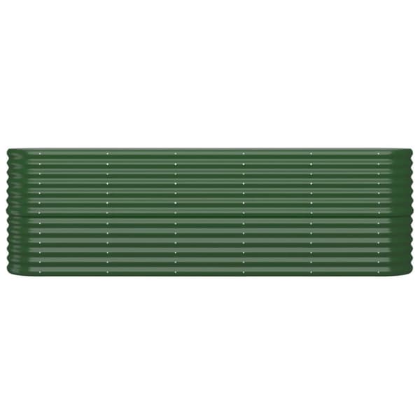 vidaXL plantekasse 224x40x68 cm pulverlakeret stål grøn - Plantekrukker
