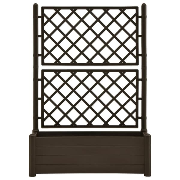 vidaXL plantekasse med espalier 100x43x142 cm PP mokkafarvet -  Plantekrukker