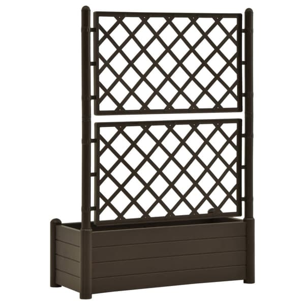 vidaXL plantekasse med espalier 100x43x142 cm PP mokkafarvet -  Plantekrukker