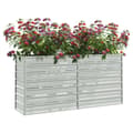 Miniatyrbillede 4 af 8: vidaXL højbed 160x40x77 cm galvaniseret stål sølvfarvet -  Plantekrukker