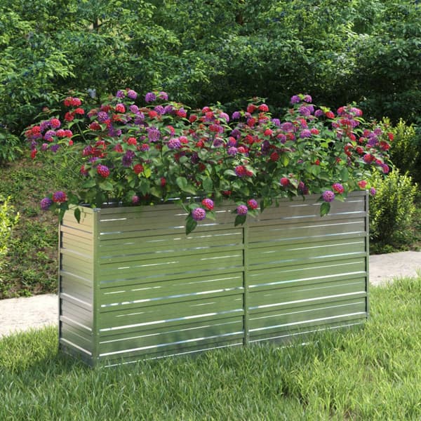 vidaXL højbed 160x40x77 cm galvaniseret stål sølvfarvet -  Plantekrukker