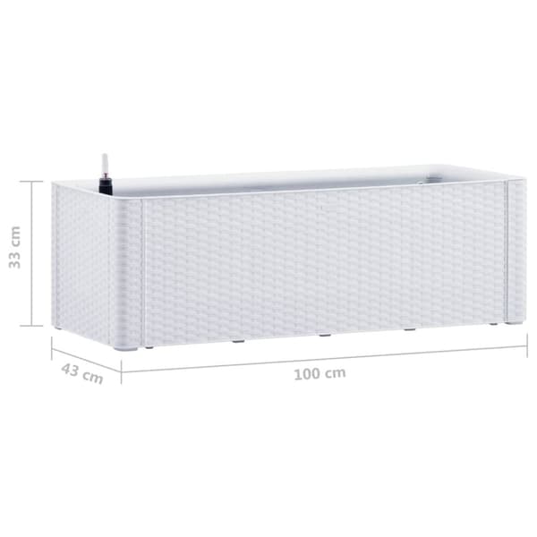 vidaXL Upphöjd odlingslåda med självbevattning vit 100x43x33 cm -  Krukor & odlingslådor