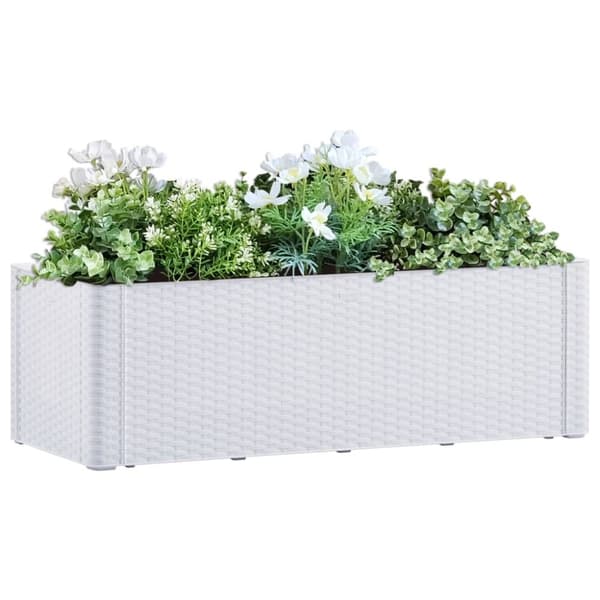 vidaXL Upphöjd odlingslåda med självbevattning vit 100x43x33 cm -  Krukor & odlingslådor