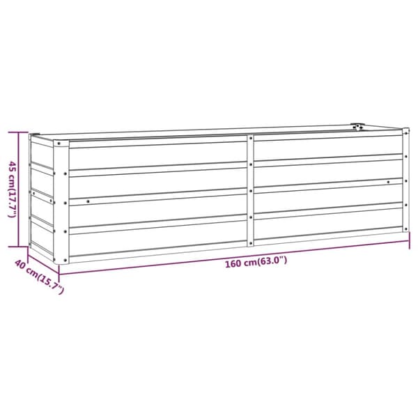 vidaXL højbed 160x40x45 cm cortenstål rustfarvet -  Plantekrukker