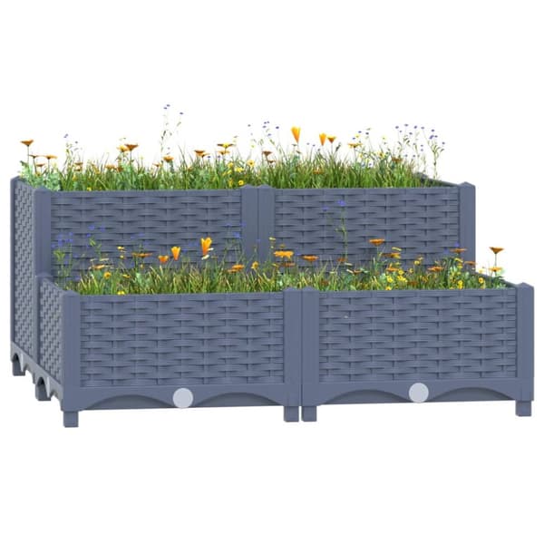 vidaXL højbed 80x80x38 cm polypropylen -  Plantekrukker