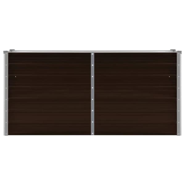vidaXL hævet plantekasse 160x40x77 cm galvaniseret stål brun -  Plantekrukker