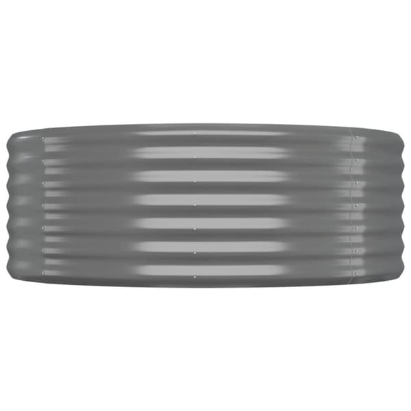 vidaXL Odlingslåda pulverlackerat stål 175x100x36 cm grå - Krukor & odlingslådor