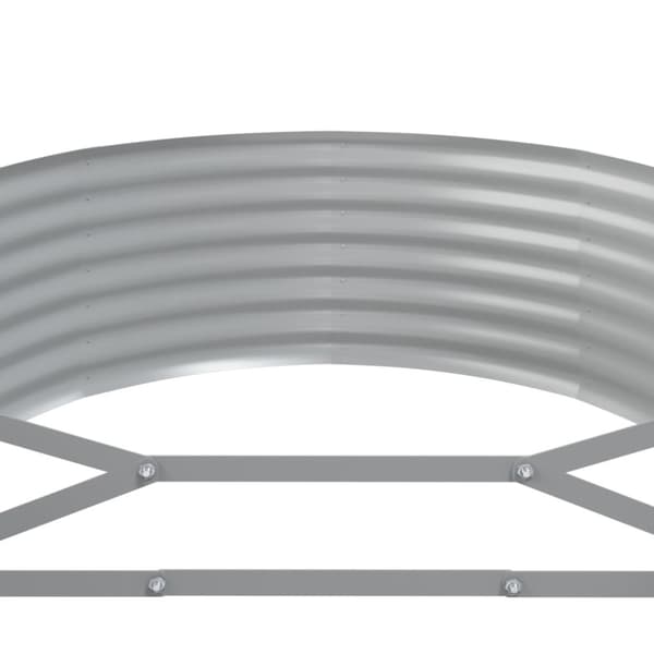vidaXL Odlingslåda pulverlackerat stål 175x100x36 cm grå - Krukor & odlingslådor