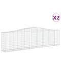 Miniatyrbillede 3 af 7: vidaXL buede gabionkurve 2 stk. 400x50x100/120 cm galvaniseret jern -  Plantekrukker