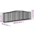 Miniatyrbillede 7 af 7: vidaXL buede gabionkurve 2 stk. 400x50x100/120 cm galvaniseret jern -  Plantekrukker