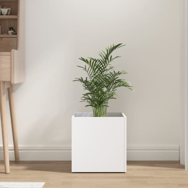vidaXL plantekasse 40x40x40 cm konstrueret træ hvid - Plantekrukker
