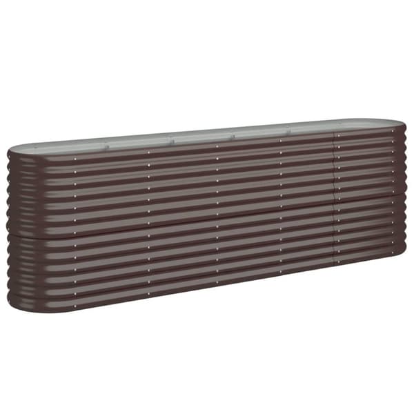 vidaXL Odlingslåda pulverlackerat stål 224x40x68 cm brun -  Krukor & odlingslådor