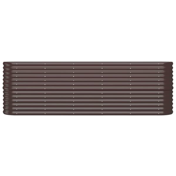 vidaXL Odlingslåda pulverlackerat stål 224x40x68 cm brun -  Krukor & odlingslådor