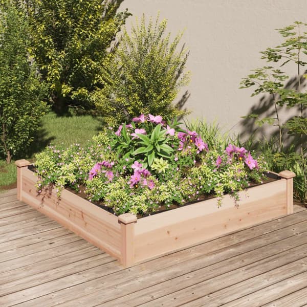 vidaXL Odlingslåda med foder 120x120x25 cm massivt granträ - Krukor & odlingslådor