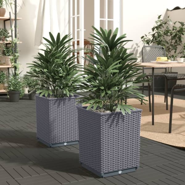 vidaXL Kukkalaatikot 2 kpl tummanharmaa 30x30x37 cm polypropeeni -  Kukkaruukut & istutuslaatikot