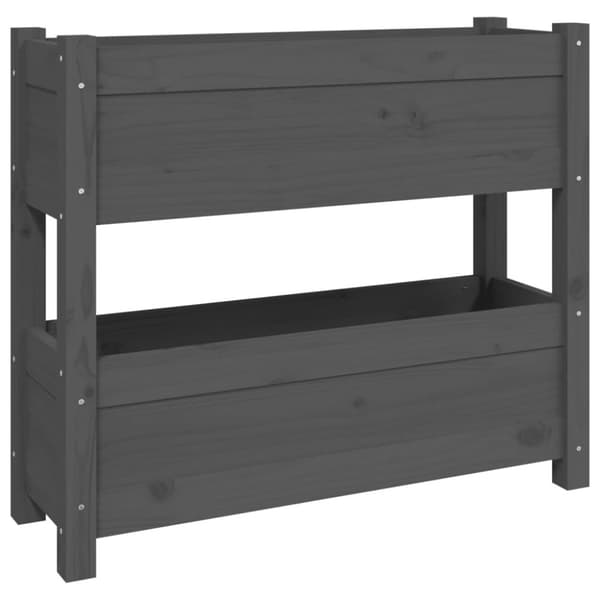 vidaXL Kukkalaatikko harmaa 77x25x66 cm täysi mänty -  Kukkaruukut & istutuslaatikot
