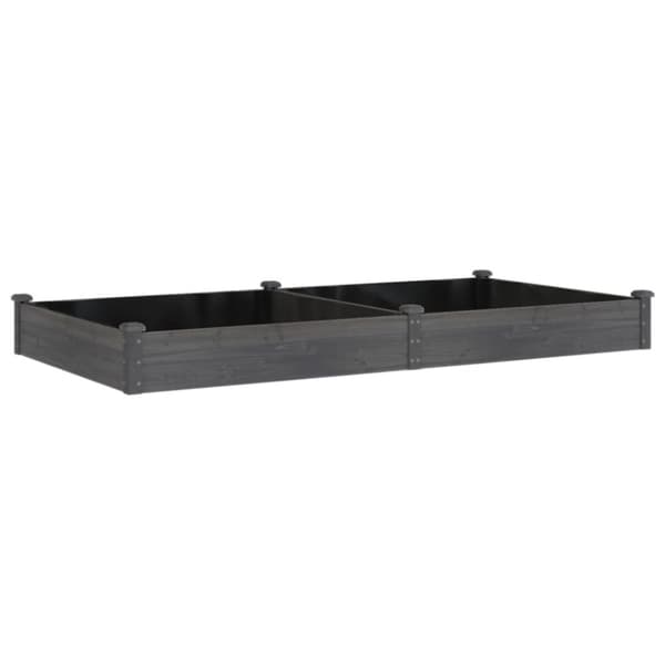 vidaXL Odlingslåda med foder grå 240x120x25 cm massivt granträ -  Krukor & odlingslådor