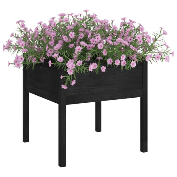 vidaXL Odlingslådor 2 st svart 70x70x70 cm massiv furu - Krukor & odlingslådor