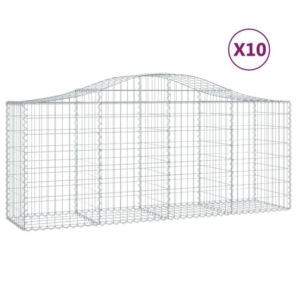 vidaXL Kaarevat kivikorit 10 kpl 200x50x80/100 cm galvanoitu rauta -  Kukkaruukut & istutuslaatikot
