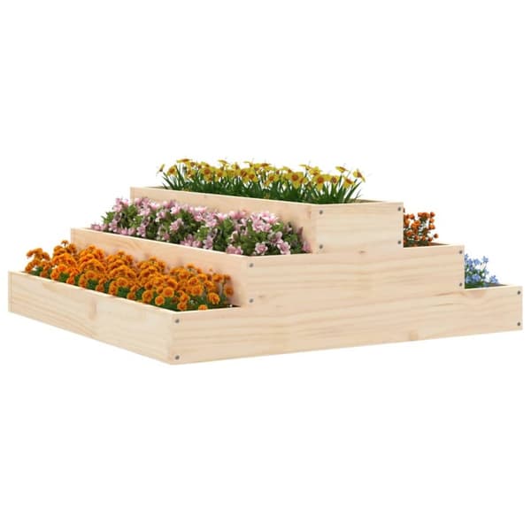 vidaXL plantekasse 80x80x27 cm massivt fyrretræ -  Plantekrukker