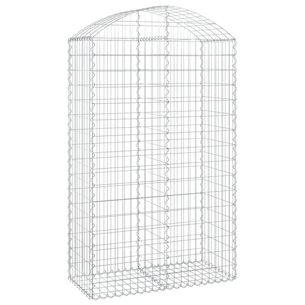 vidaXL Kaareva kivikori 100x50x160/180 cm galvanoitu rauta -  Kukkaruukut & istutuslaatikot