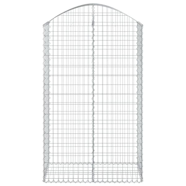 vidaXL Kaareva kivikori 100x50x160/180 cm galvanoitu rauta -  Kukkaruukut & istutuslaatikot