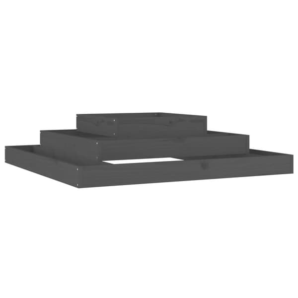 vidaXL plantekasse 110x110x27 cm massivt fyrretræ grå -  Plantekrukker