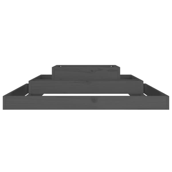 vidaXL plantekasse 110x110x27 cm massivt fyrretræ grå -  Plantekrukker