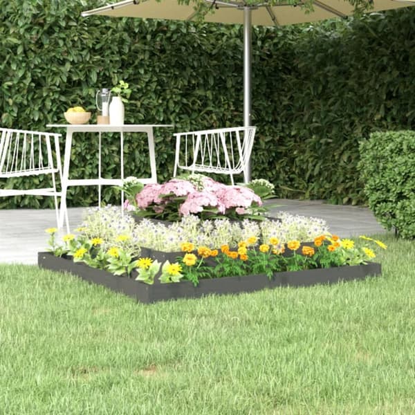 vidaXL plantekasse 110x110x27 cm massivt fyrretræ grå -  Plantekrukker