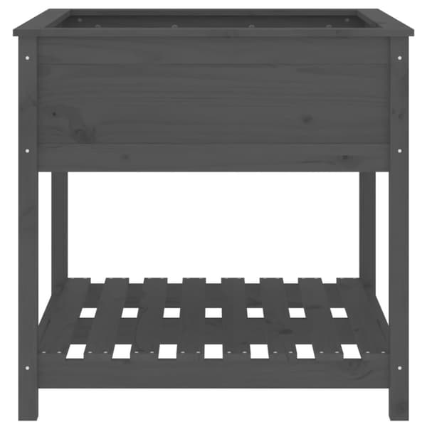 vidaXL Kukkalaatikko hyllyllä harmaa 82,5x82,5x81 cm täysi mänty -  Kukkaruukut & istutuslaatikot