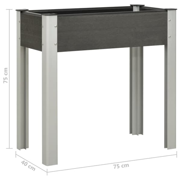 vidaXL højbed 75x40x75 cm WPC grå -  Plantekrukker