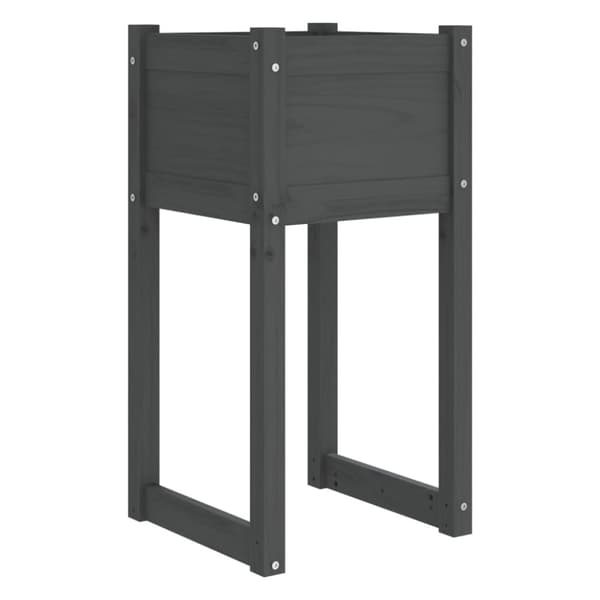 vidaXL plantekasse 40x40x81 cm massivt fyrretræ grå -  Plantekrukker
