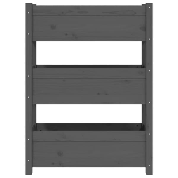 vidaXL Kukkalaatikko harmaa 77x25x104,5 cm täysi mänty -  Kukkaruukut & istutuslaatikot