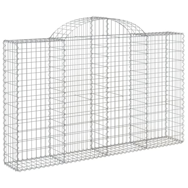 vidaXL Kaareva kivikori 200x30x120/140 cm galvanoitu rauta -  Kukkaruukut & istutuslaatikot