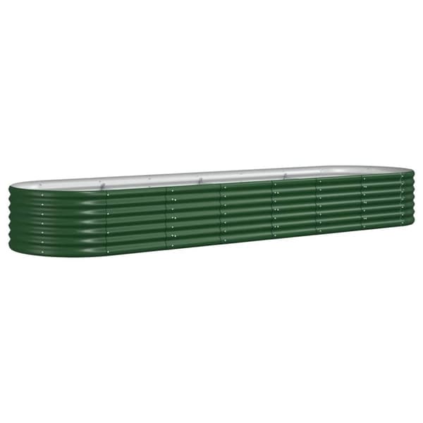 vidaXL plantekasse 296x80x36 cm pulverlakeret stål grøn - Plantekrukker