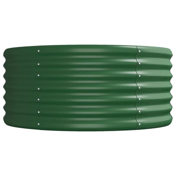 vidaXL plantekasse 296x80x36 cm pulverlakeret stål grøn - Plantekrukker