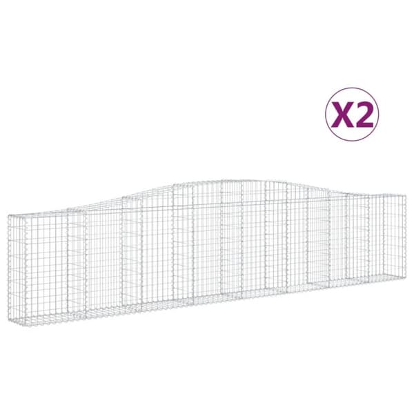 vidaXL buede gabionkurve 2 stk. 400x30x80/100 cm galvaniseret jern - Plantekrukker