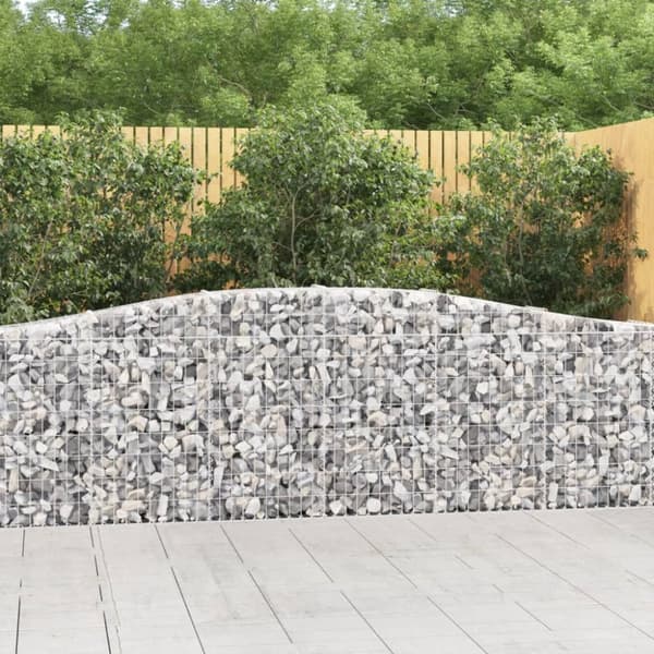 vidaXL buede gabionkurve 2 stk. 400x30x80/100 cm galvaniseret jern - Plantekrukker