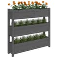 Pikkukuva 5 / 10: vidaXL Kukkalaatikko harmaa 112x25x104,5 cm täysi mänty -  Kukkaruukut & istutuslaatikot