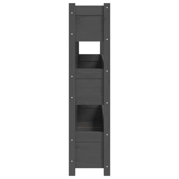 vidaXL Kukkalaatikko harmaa 112x25x104,5 cm täysi mänty -  Kukkaruukut & istutuslaatikot