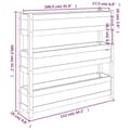 Pikkukuva 10 / 10: vidaXL Kukkalaatikko harmaa 112x25x104,5 cm täysi mänty -  Kukkaruukut & istutuslaatikot