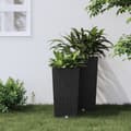 Miniatyrbillede 1 af 8: vidaXL plantekrukke 11/26,5 l udtagelig indsats PP rattanlook antracit -  Plantekrukker