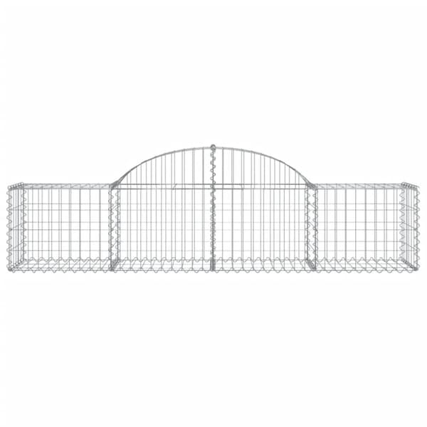 vidaXL Kaareva kivikori 200x50x40/60 cm galvanoitu rauta -  Kukkaruukut & istutuslaatikot