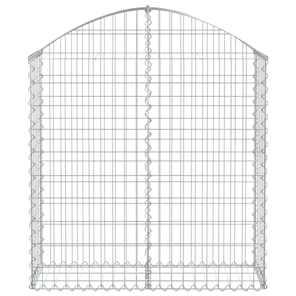 vidaXL buet gabionkurv 100x30x100/120 cm galvaniseret jern -  Plantekrukker