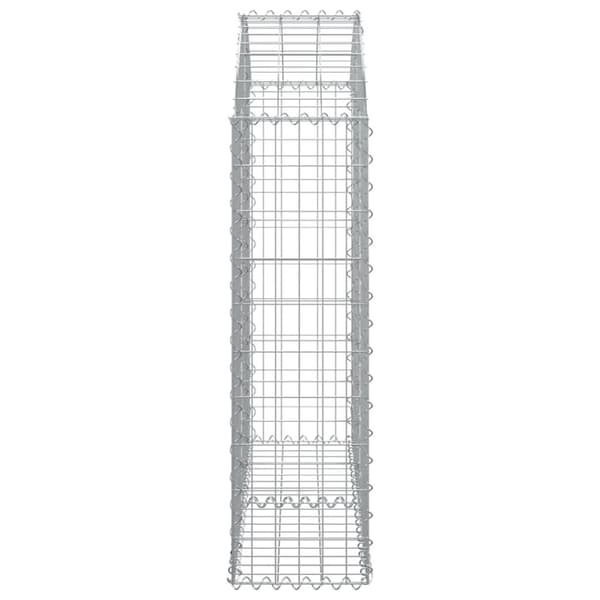 vidaXL buet gabionkurv 100x30x100/120 cm galvaniseret jern -  Plantekrukker